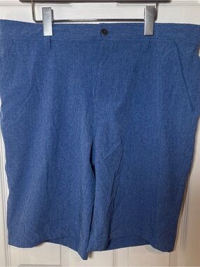 CoolKeep Stretch Performance Shorts Blue Heathered Mens 34